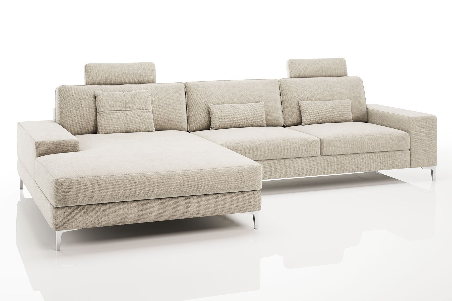 Maximilian III [P] Stoffsofa mit Ottomane