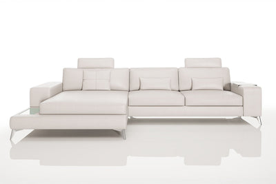 Maximilian III [S] Ledersofa mit Ottomane L-Form