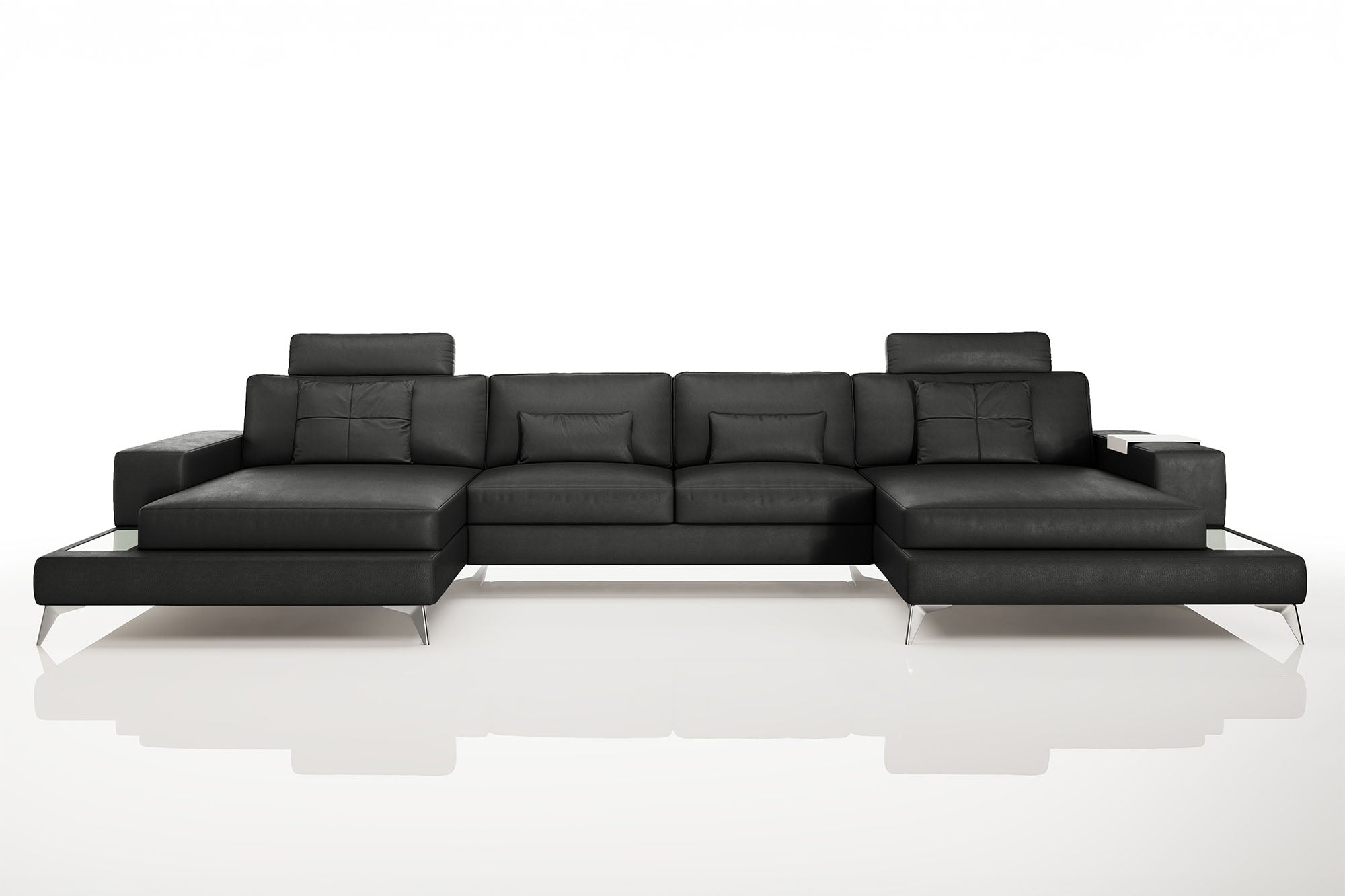 Maximilian [S] Leder Wohnlandschaft Doppel Ottomane