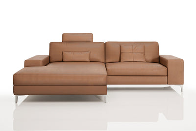 Maximilian IV [P] Kleines Ledersofa mit Ottomane L-Form