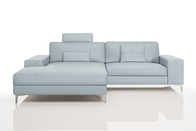 Maximilian IV [P] Kleines Ledersofa mit Ottomane L-Form