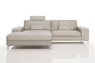 Maximilian IV [P] Kleines Ledersofa mit Ottomane L-Form