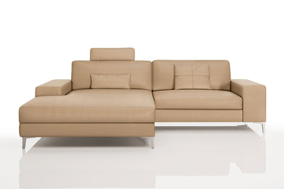 Maximilian IV [P] Kleines Ledersofa mit Ottomane L-Form