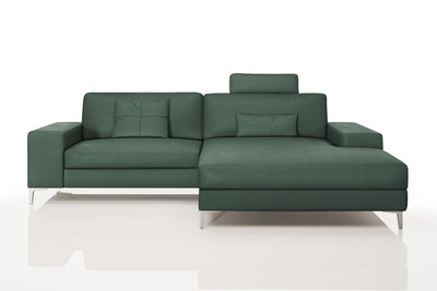 Maximilian IV [P] Kleines Ledersofa mit Ottomane L-Form