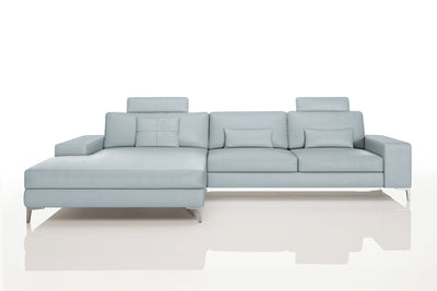 Maximilian III [P] Ledersofa mit Ottomane L-Form