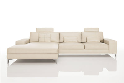 Maximilian III [P] Ledersofa mit Ottomane L-Form