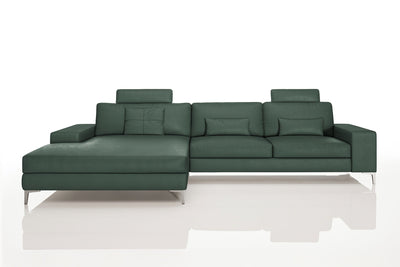 Maximilian III [P] Ledersofa mit Ottomane L-Form