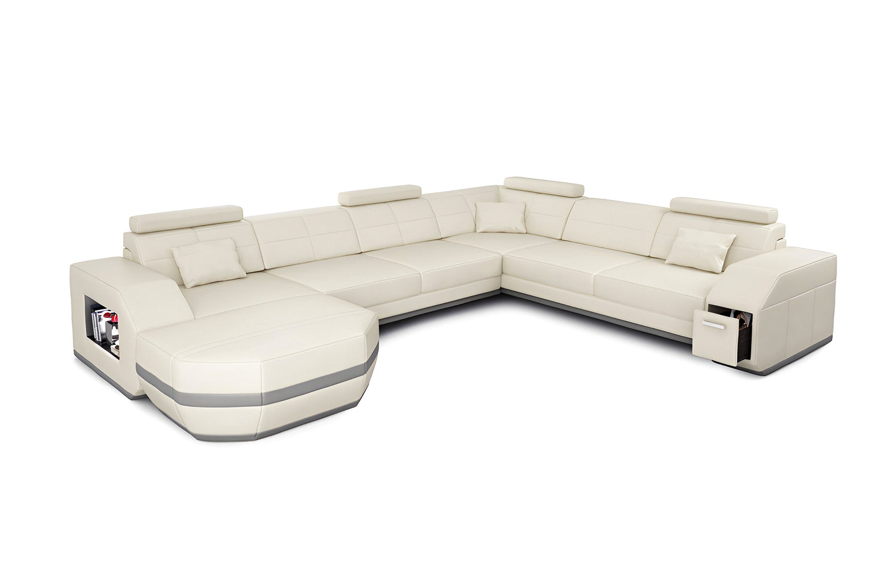 Jonas [S] Leder Wohnlandschaft U-Ottomane