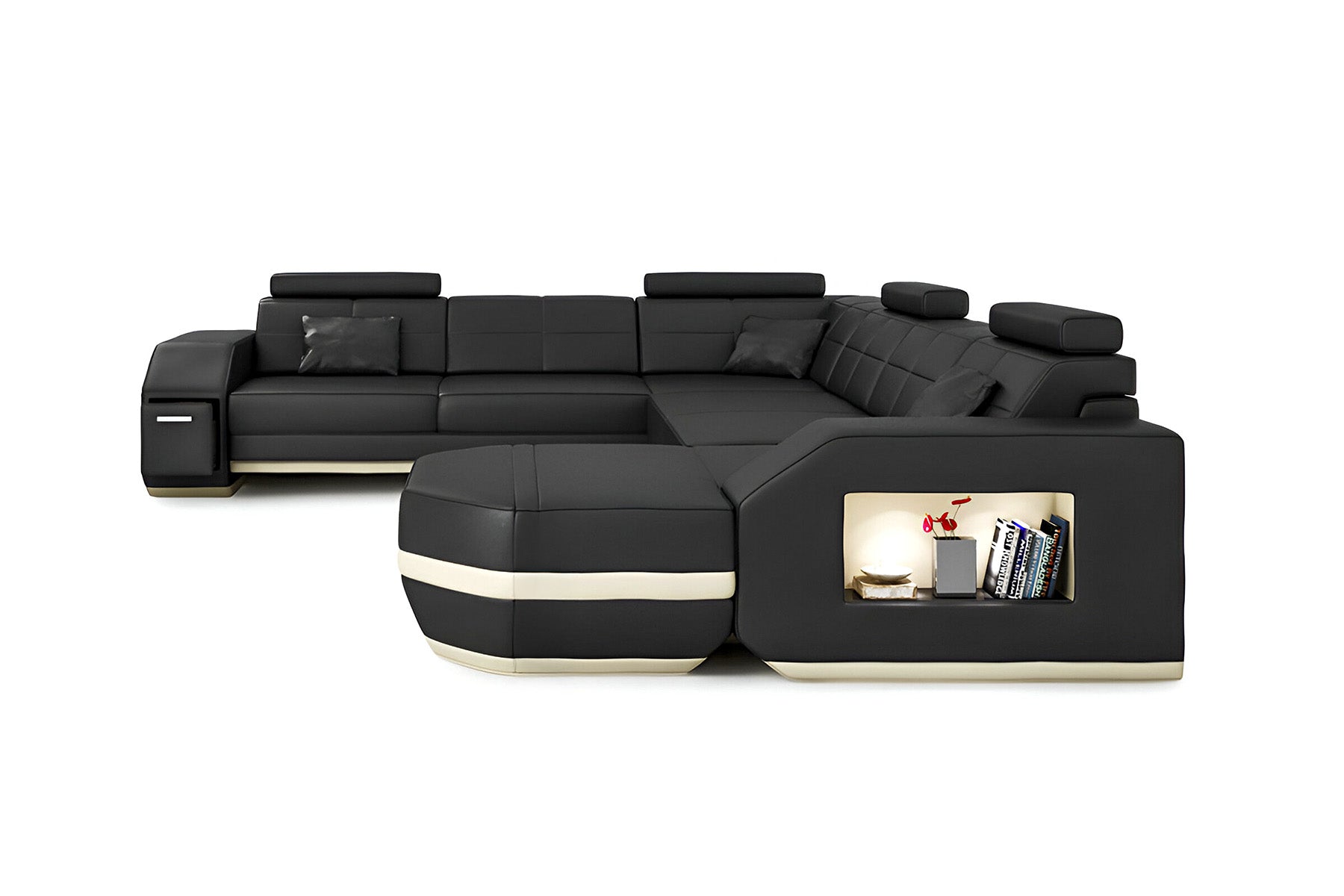 Jonas [S] Leder Wohnlandschaft U-Ottomane