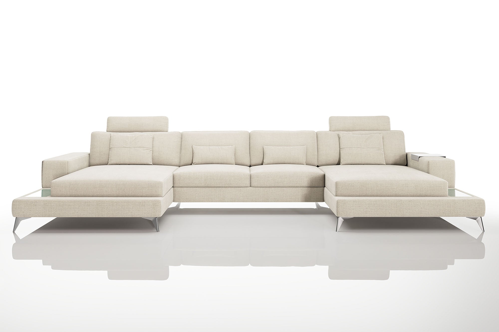 Maximilian [S] Stoff Wohnlandschaft U-Ottomane