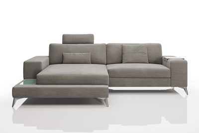 Maximilian IV [S] Kleines Stoffsofa mit Ottomane