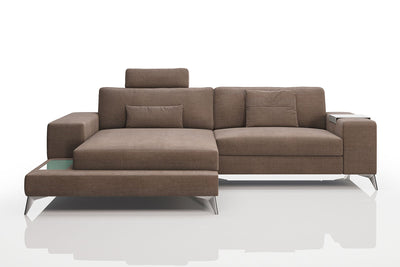 Maximilian IV [S] Kleines Stoffsofa mit Ottomane