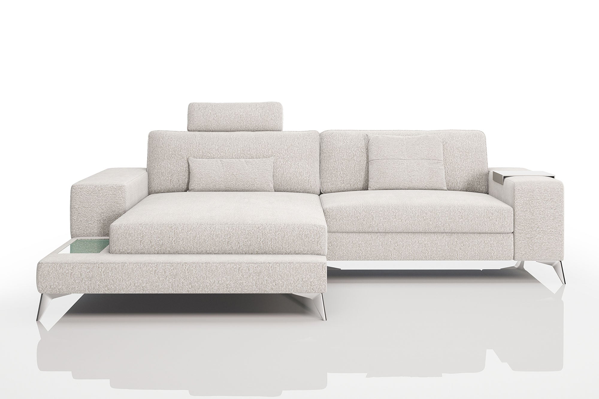 Maximilian IV [S] Kleines Stoffsofa mit Ottomane