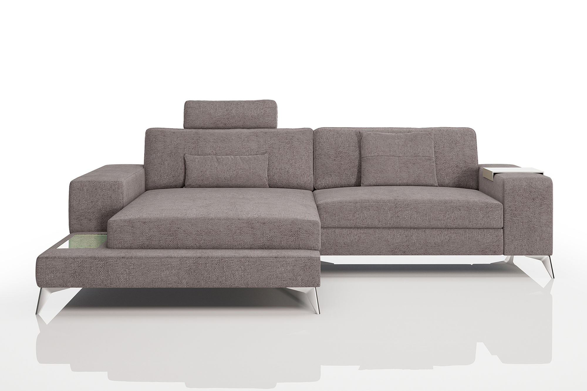 Maximilian IV [S] Kleines Stoffsofa mit Ottomane