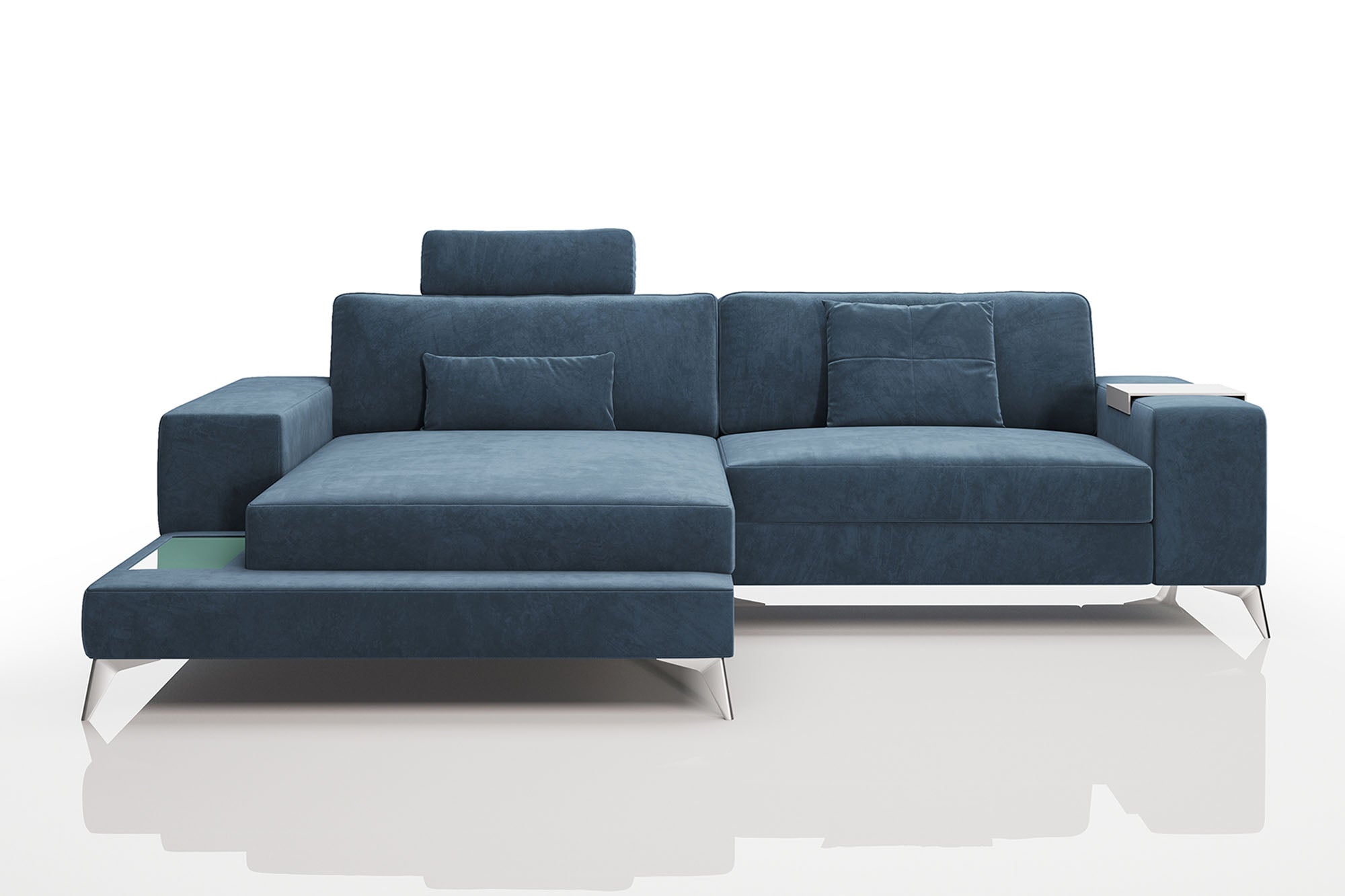 Maximilian IV [S] Kleines Stoffsofa mit Ottomane
