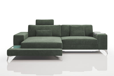 Maximilian IV [S] Kleines Stoffsofa mit Ottomane