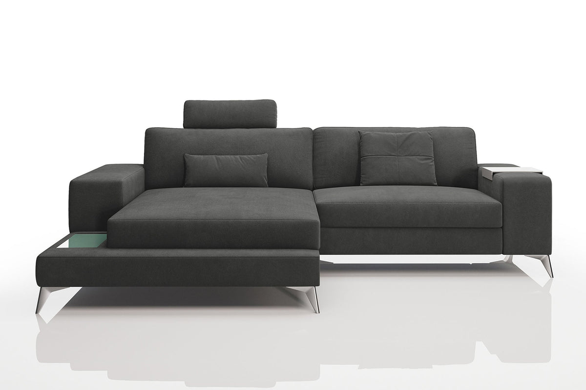Maximilian IV [S] Kleines Stoffsofa mit Ottomane