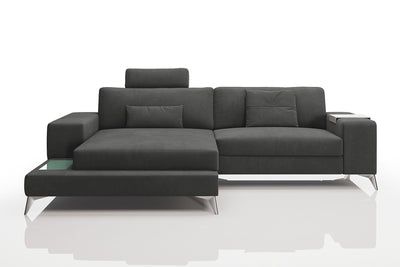 Maximilian IV [S] Kleines Stoffsofa mit Ottomane