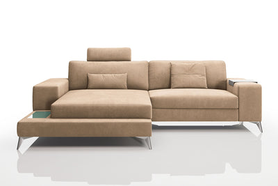 Maximilian IV [S] Kleines Stoffsofa mit Ottomane