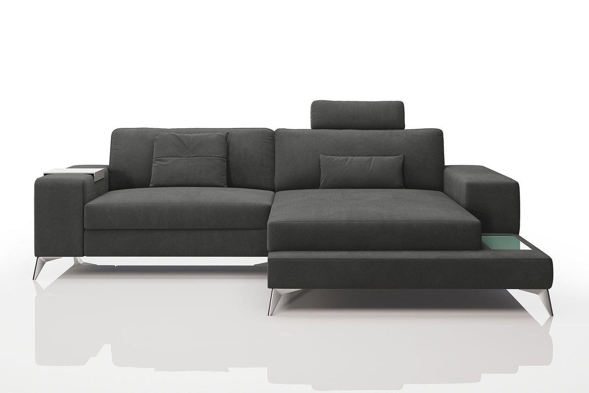 Maximilian IV [S] Kleines Stoffsofa mit Ottomane