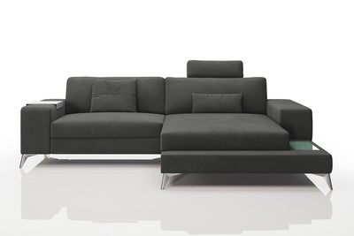 Maximilian IV [S] Kleines Stoffsofa mit Ottomane