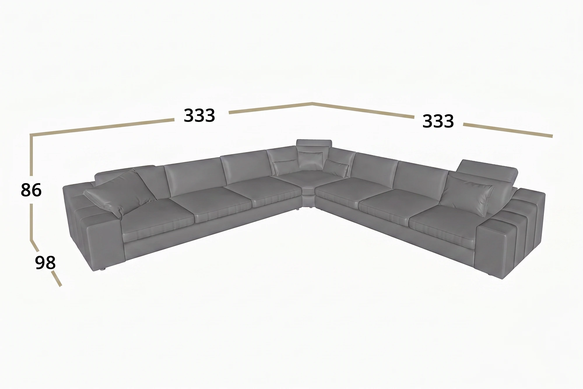 Clara LG [P] Große Leder Wohnlandschaft L-Form