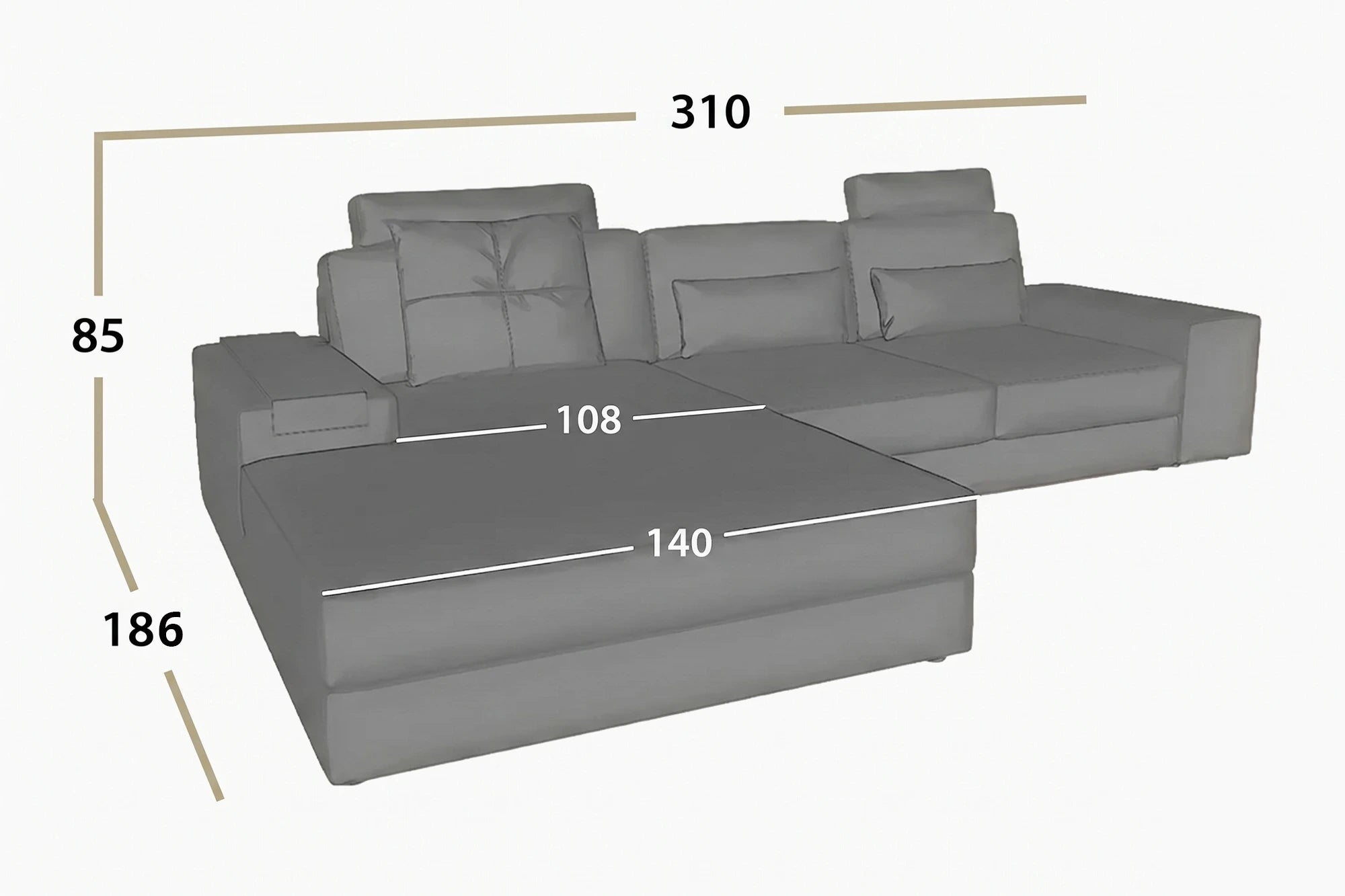 Bruno III [P] Ledersofa mit Ottomane