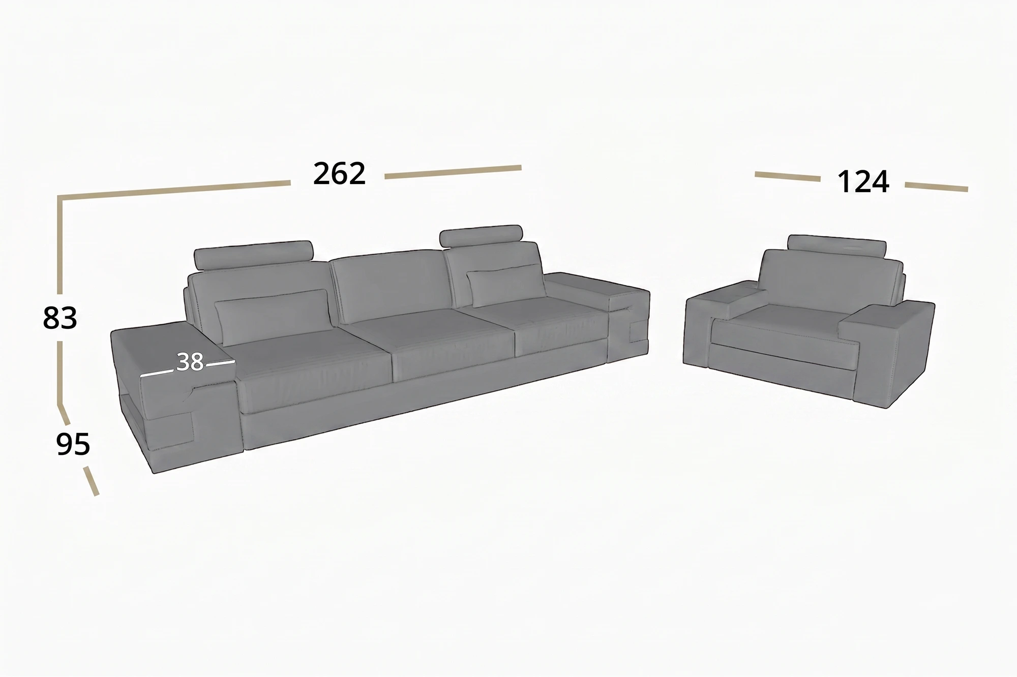 Bruno [S] Ledersofa 3-Sitzer