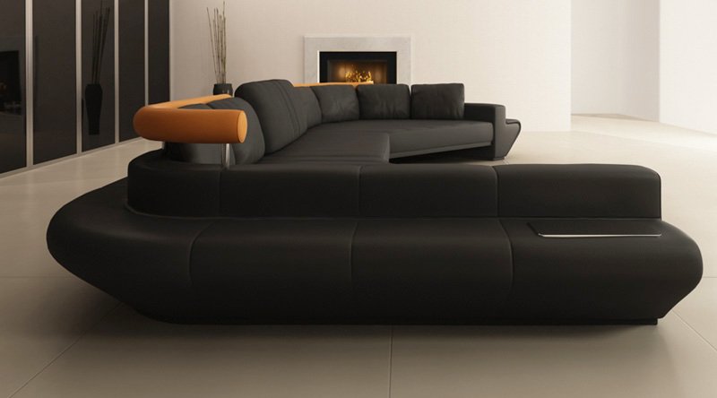 ZÜRICH - Design Ledersofa XXL Rundsofa von Bullhoff by Giovanni