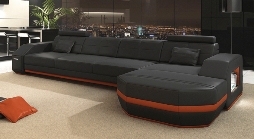 FRANKFURT III - Design Ecksofa aus Leder von Bullhoff I moderne LED