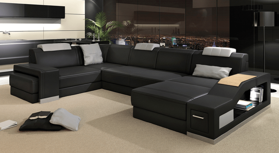 ledersofa wohnlandschaft